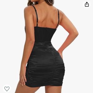 Black Satin Bodycon Dress